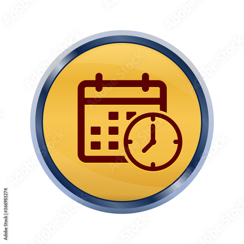 Appointment date calendar icon super yellow round button illustration