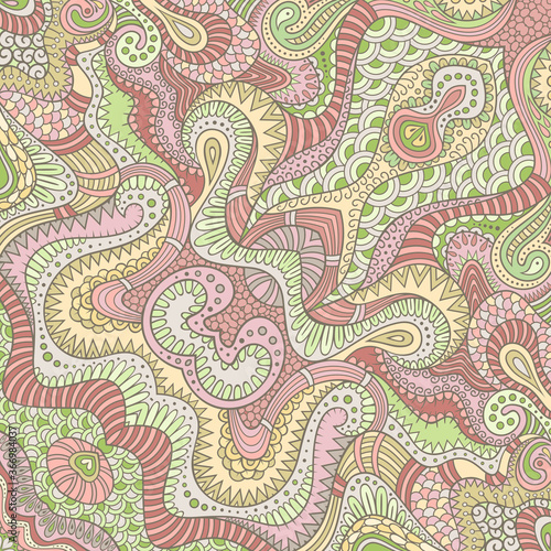 Vector abstract ethnic hand drawn seamless pattern