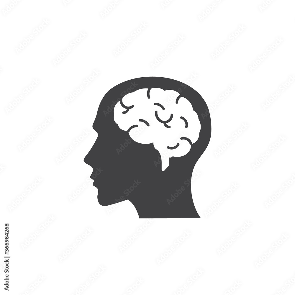 Head with brain vector icon EPS 10 Head with brain vector icon EPS 10
