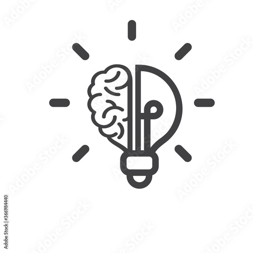 Brain light bulb icon vector EPS 10