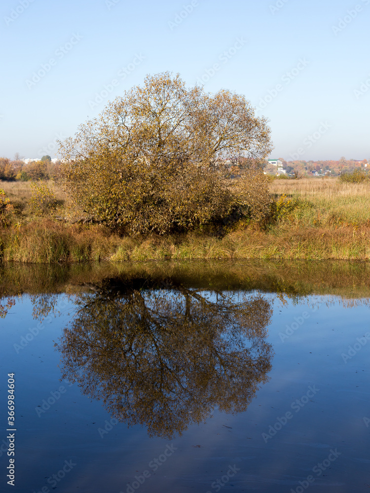 Autumn landscape with a river Autumn landscape with a river