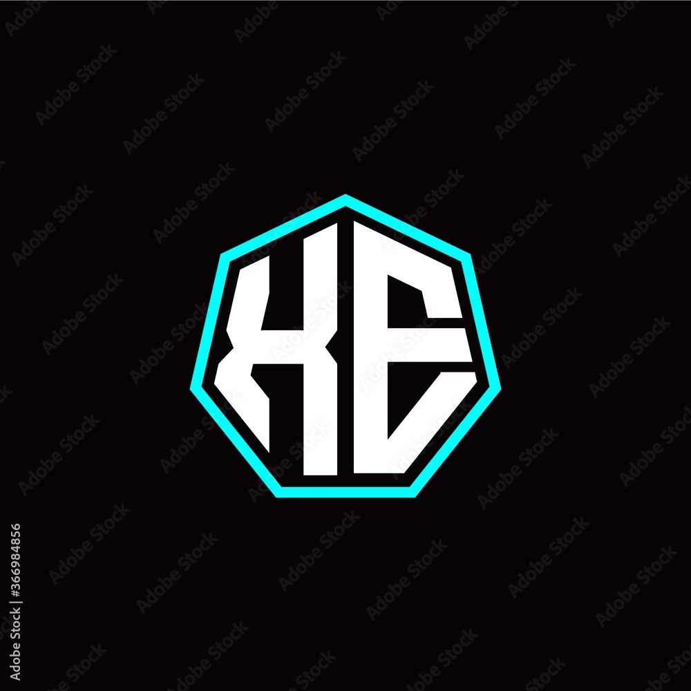X E initials modern polygon logo template X E initials modern polygon logo template