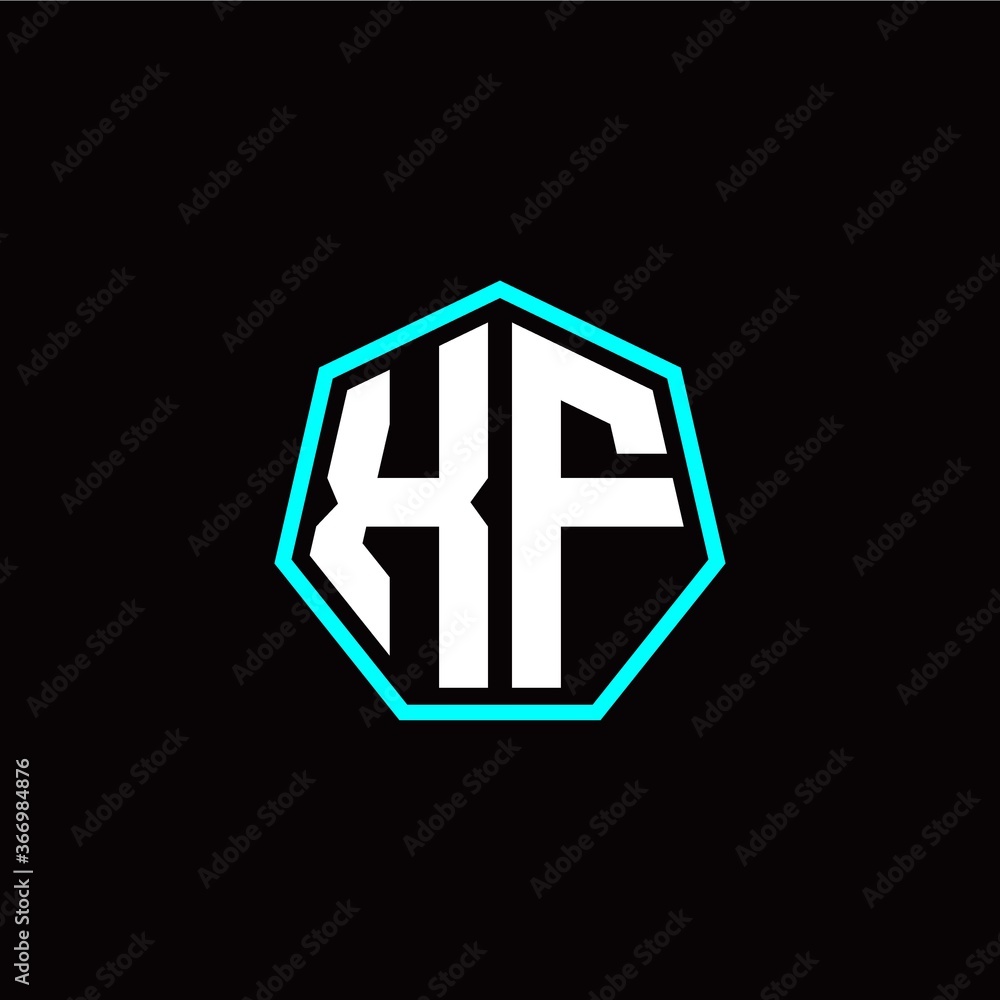 X F initials modern polygon logo template X F initials modern polygon logo template