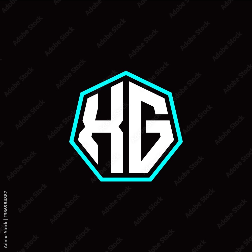X G initials modern polygon logo template X G initials modern polygon logo template
