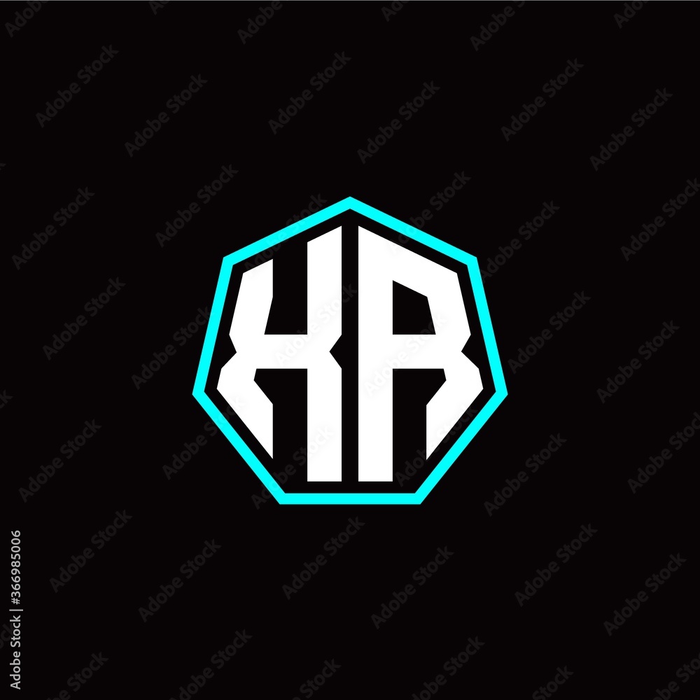 X R initials modern polygon logo template X R initials modern polygon logo template