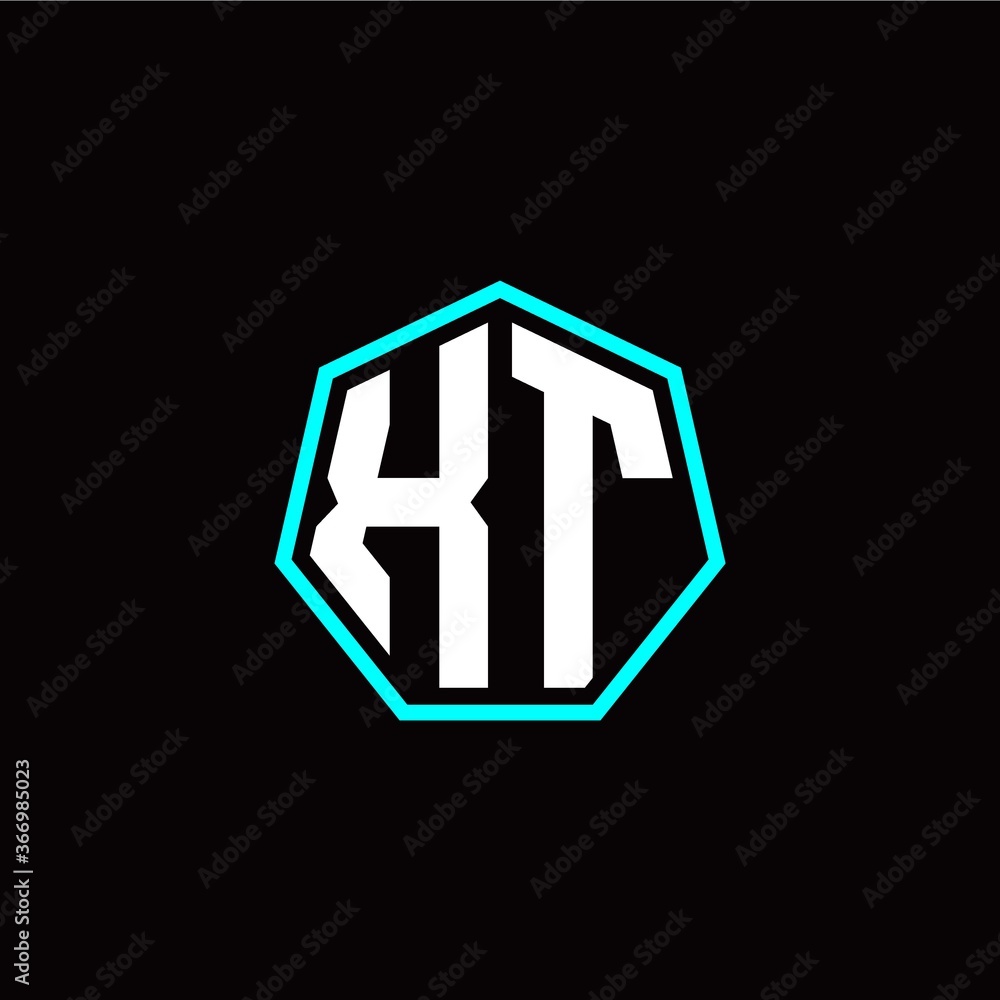 X T initials modern polygon logo template X T initials modern polygon logo template