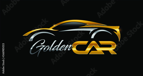 Golden Car Logo Sign 