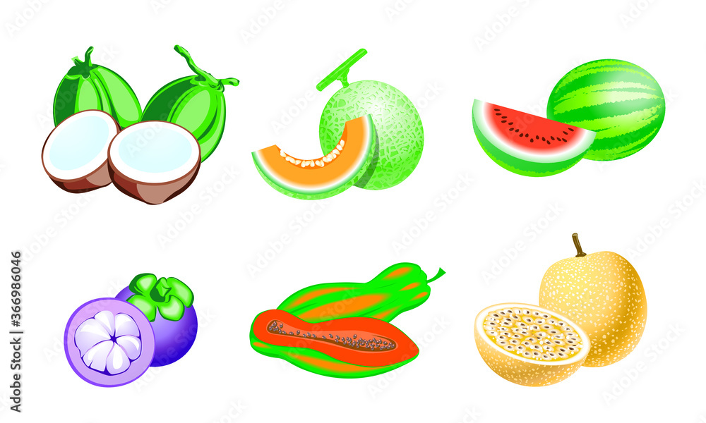 set of fruits set of fruits