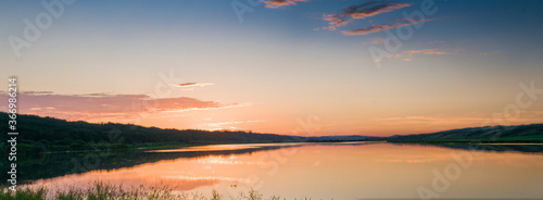 sunset over the lake