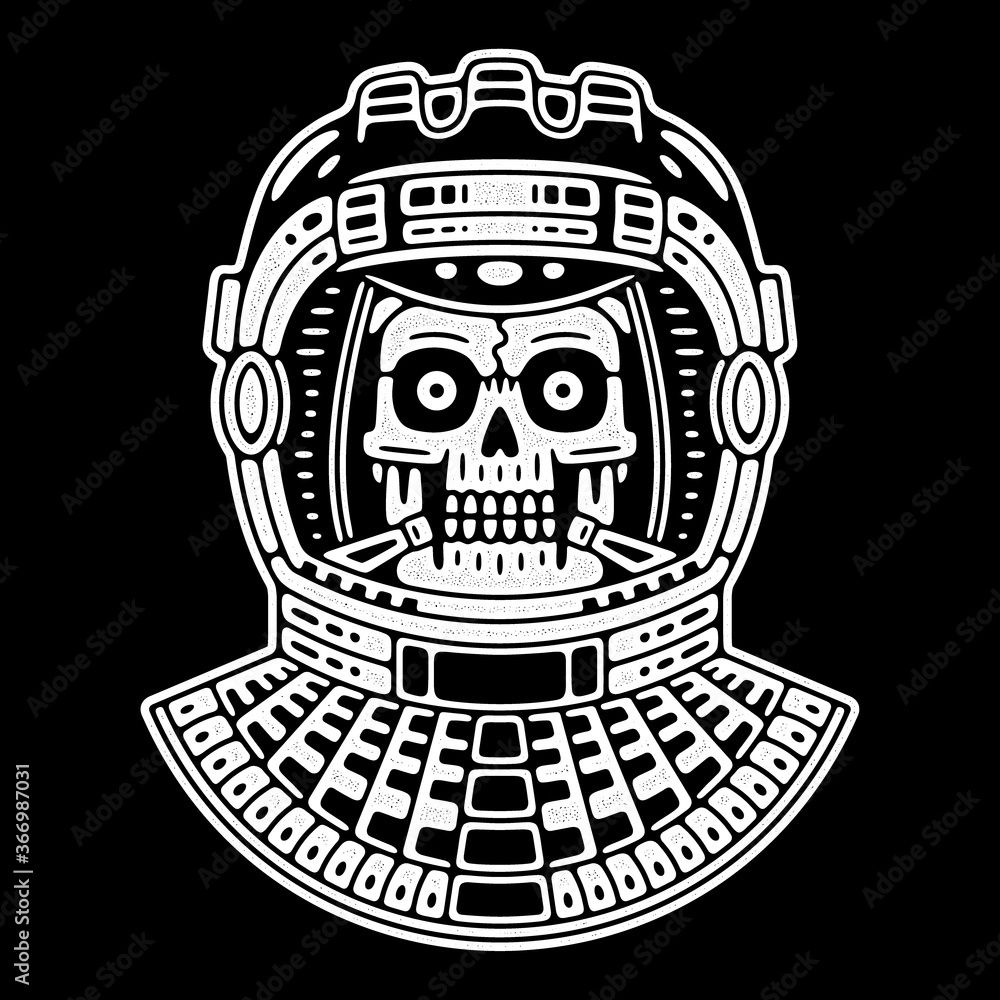 Spaceman skull. Modern space logo. Monochrome emblem. Spaceman skull. Modern space logo. Monochrome emblem.