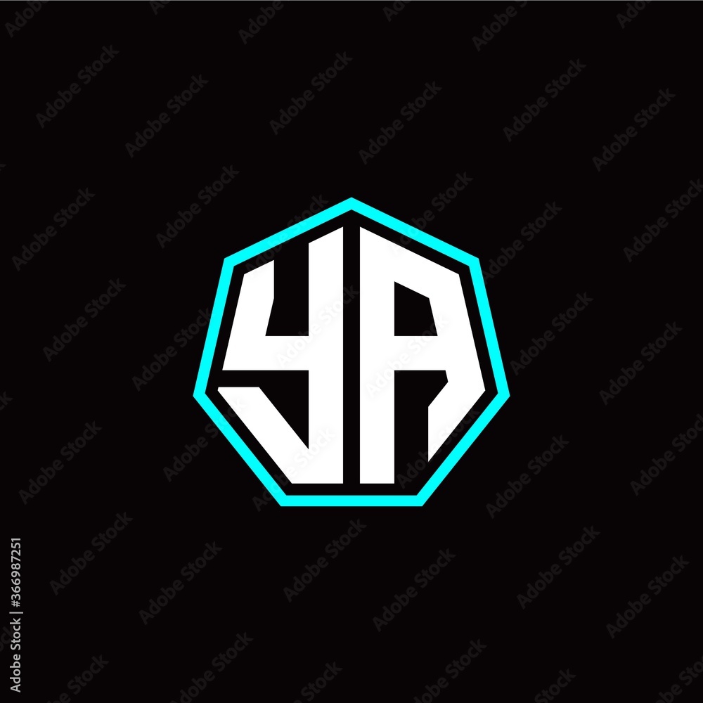 Y A initials modern polygon logo template Y A initials modern polygon logo template