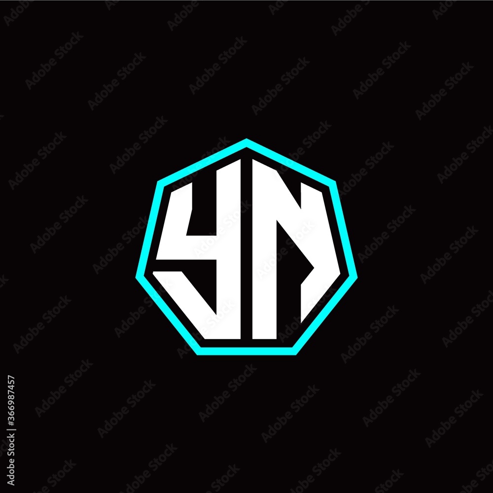 Y N initials modern polygon logo template Y N initials modern polygon logo template