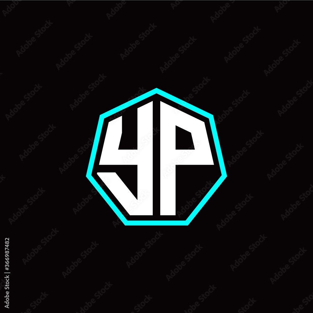 Y P initials modern polygon logo template Y P initials modern polygon logo template