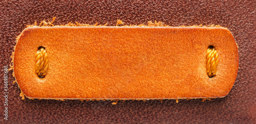 Plakat w ramie blank brown leather tag label texture background
