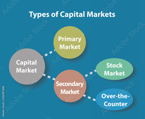 types of capital markets, business diagram, vector illustration 