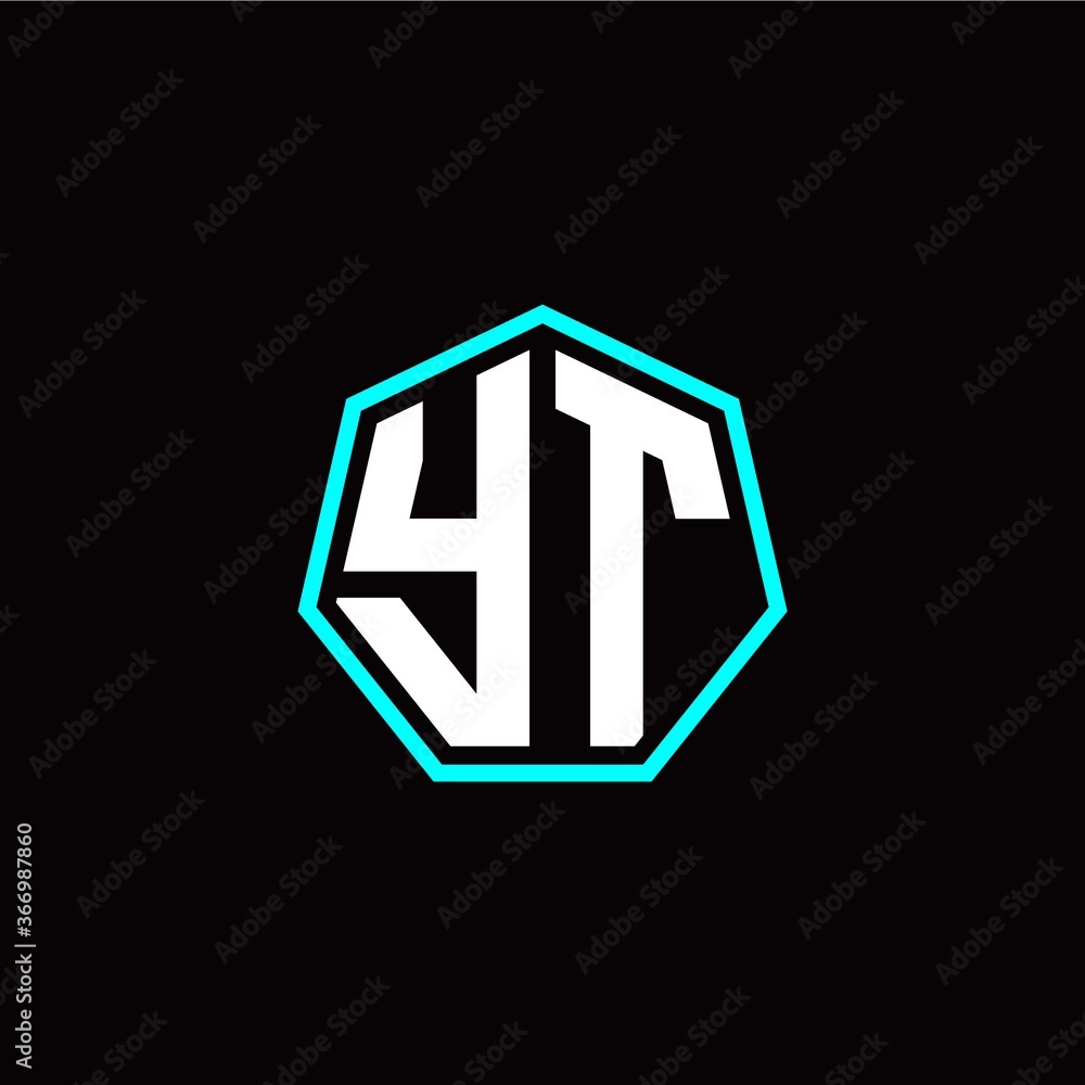 Y T initials modern polygon logo template Y T initials modern polygon logo template
