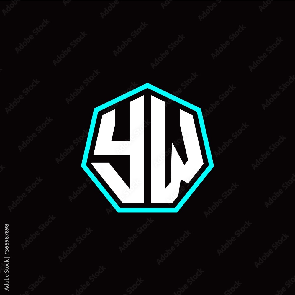 Y W initials modern polygon logo template Y W initials modern polygon logo template