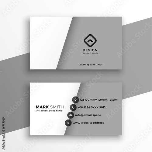 minimal style white and gray business card design