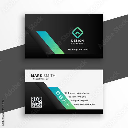 abstract pro geometric business card template design