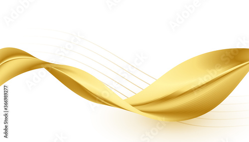 beautiful golden 3d wave abstract premium shiny background