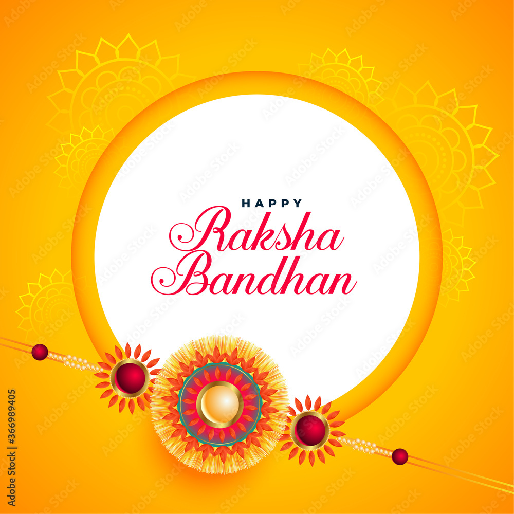 awesome raksha bandhan festival card with rakhi design - obrazy, fototapety, plakaty 
