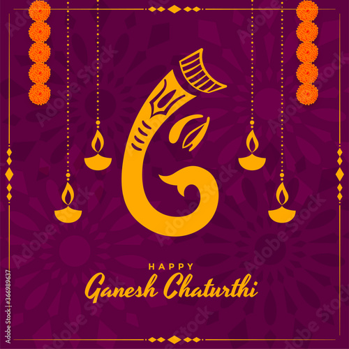 indian lord ganesh utsav festival card design