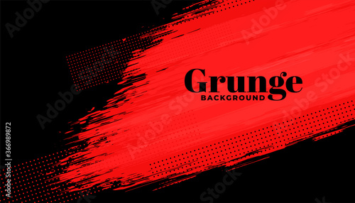 red and black grunge abstract brush stroke background