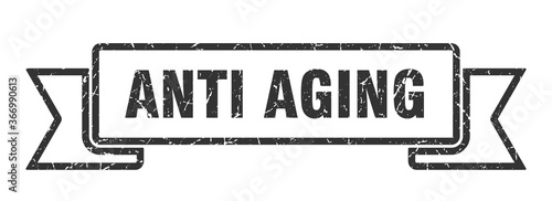 anti aging grunge vintage retro band. anti aging ribbon