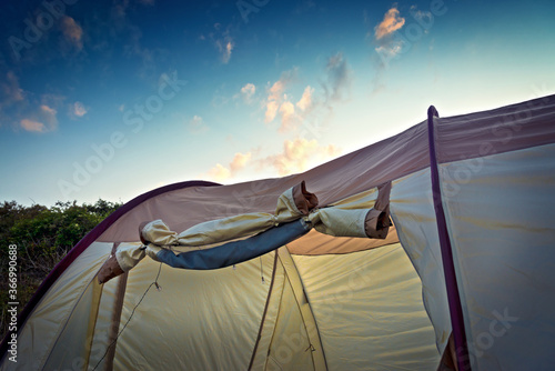 Camping in der Abendsonne