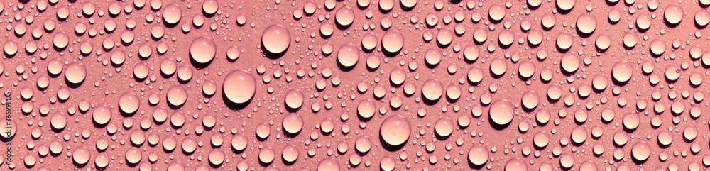 water drops on red background	