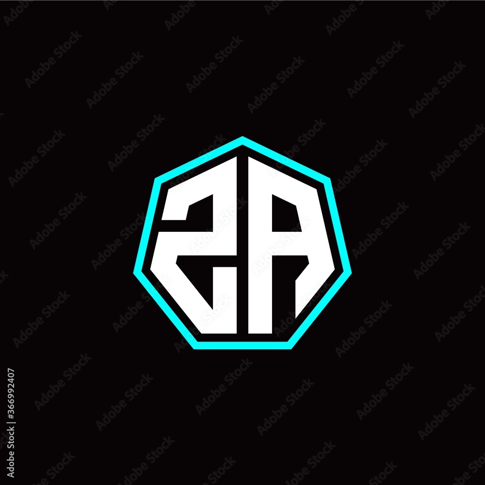 Z A initials modern polygon logo template Z A initials modern polygon logo template