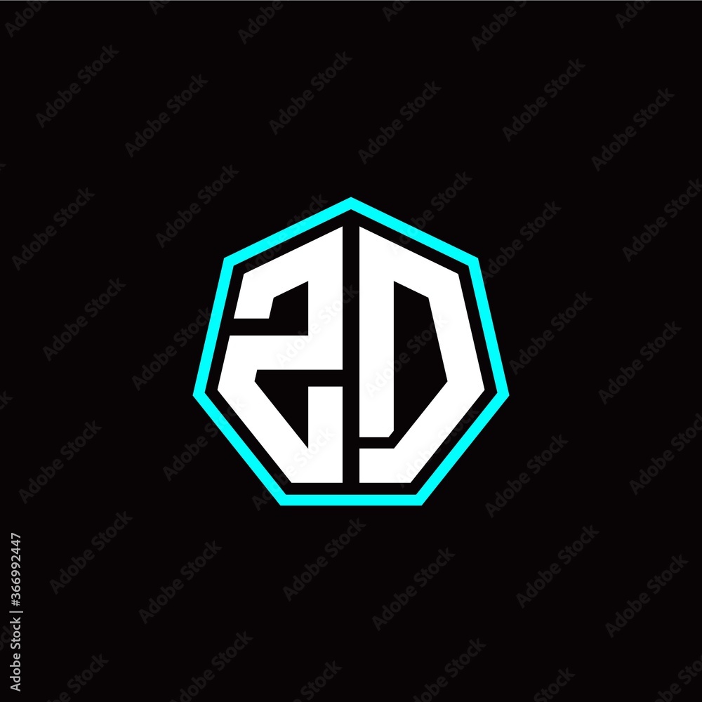 Z D initials modern polygon logo template Z D initials modern polygon logo template