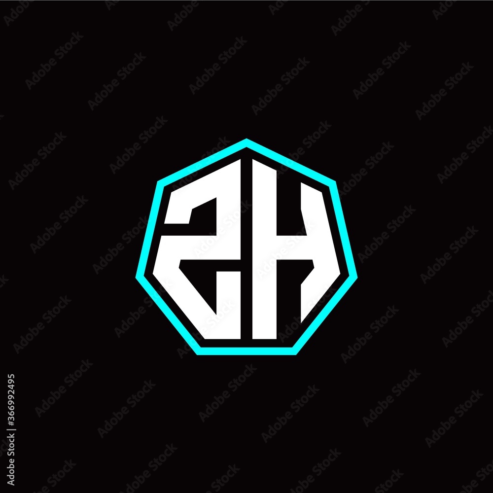 Z H initials modern polygon logo template Z H initials modern polygon logo template