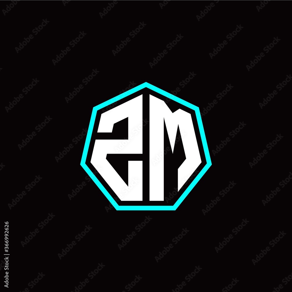 Z M initials modern polygon logo template Z M initials modern polygon logo template