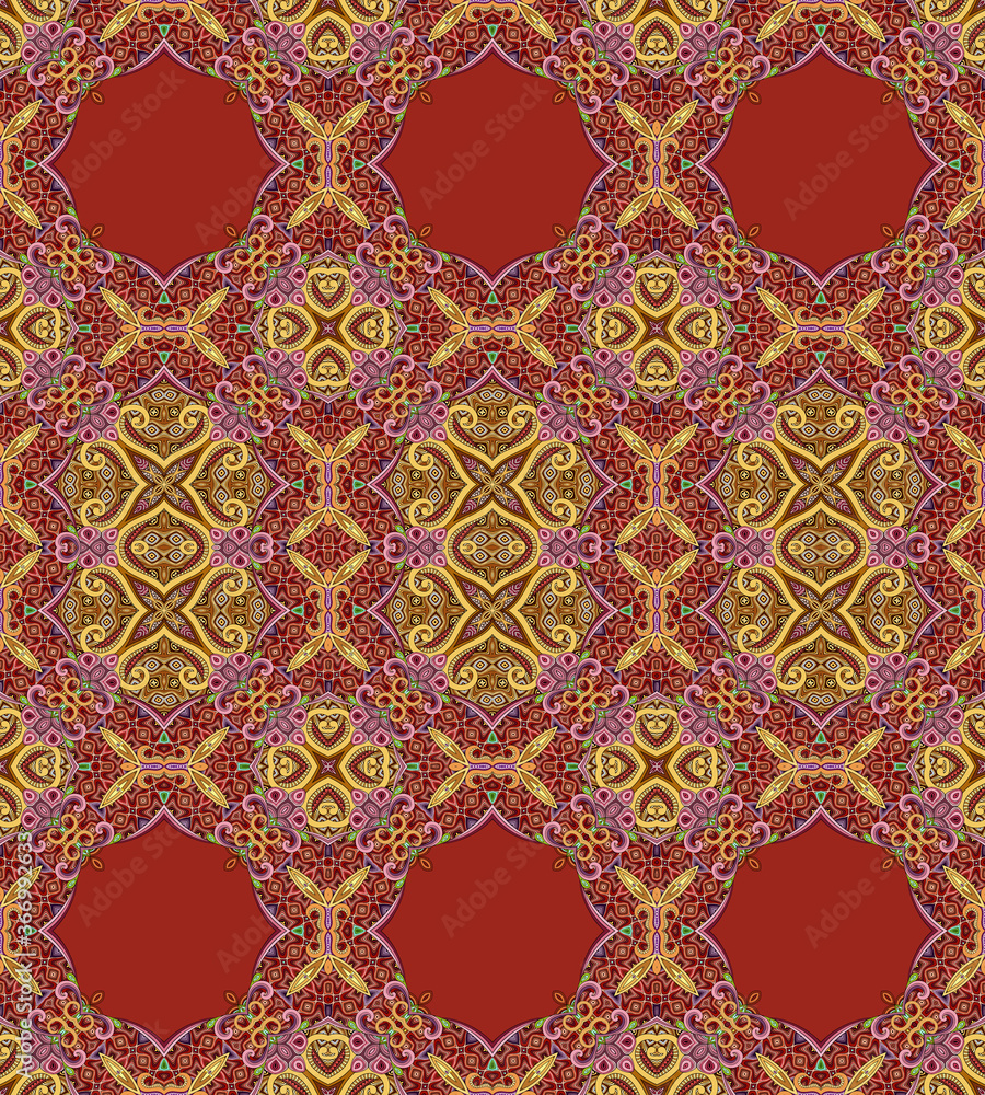 Vector ethnic ornamental color seamless pattern