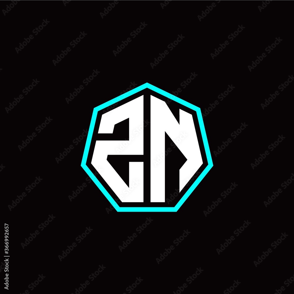 Z N initials modern polygon logo template Z N initials modern polygon logo template