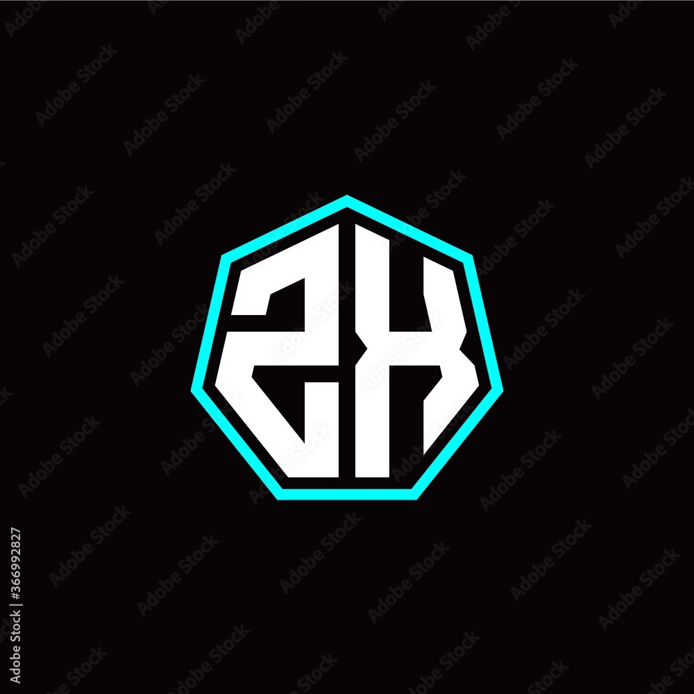 Z X initials modern polygon logo template Z X initials modern polygon logo template