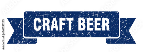 craft beer grunge vintage retro band. craft beer ribbon