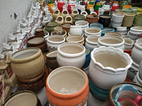 colorful pottery for display on sale
