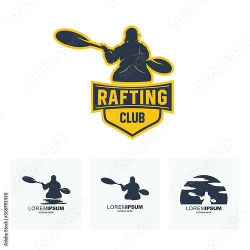 vector illustration of rafting logo design, golf silhouette