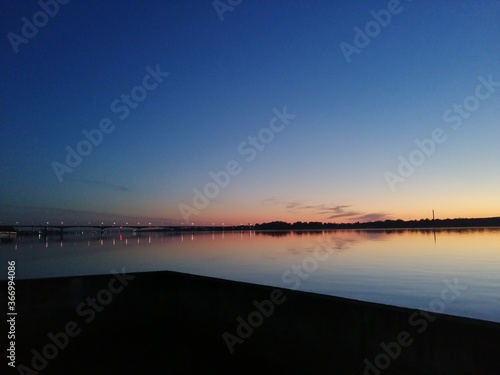sunset over the river
