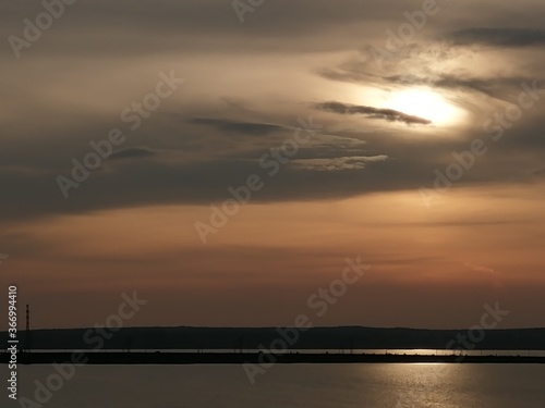 sunset over the river