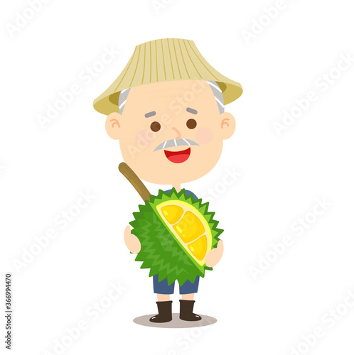 Thai Farmer have Durian Thai Fruit Vector
