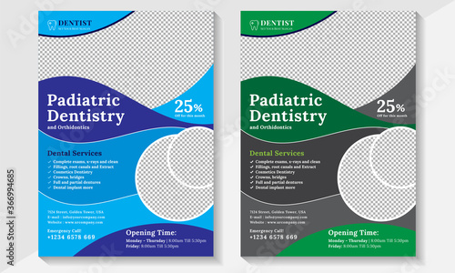 Corporate medical flyer, medical, vector flyer template design, blue color vector flyer template, other, white flyer template