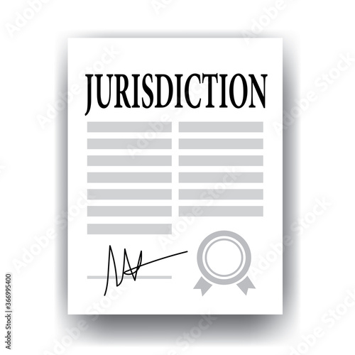 jurisdiction paper, legal term, vector illustration 