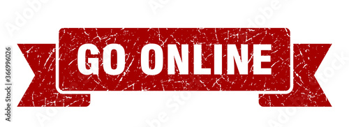 go online grunge vintage retro band. go online ribbon