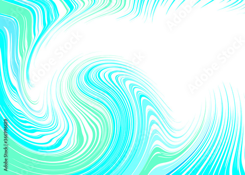 Abstract waves from thin blue lines on a white background. Modern trendy vector pattern
