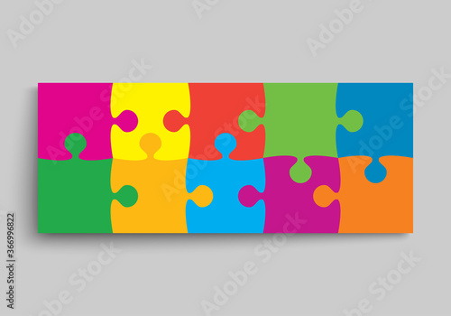 Vector background made pieces puzzle jigsaw, frame