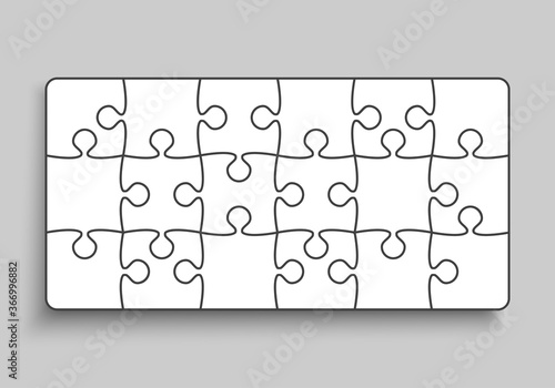 Vector background white piece puzzle frame jigsaw