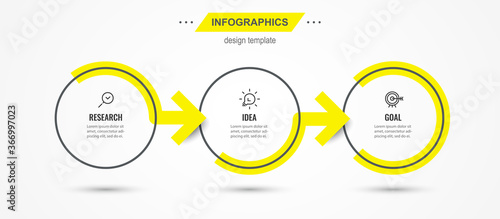 Vector Infographic design template with 3 options or steps. Can be used for process diagram, presentations, workflow layout, banner, flow chart, info graph.